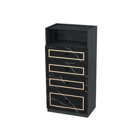 ตู้ลิ้นชัก 4 ลิ้นชัก WISDOM DESIGN FURNITURE GDW-601 60 ซม. สีแอชเกรย์/ดาร์คมาร์เบิ้ล_2